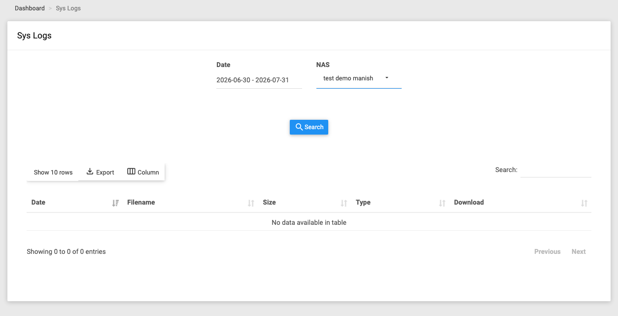 The Syslog report